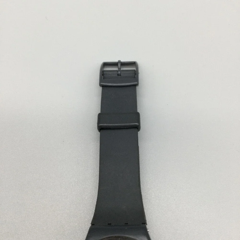 Vintage Swatch Mens Watch 33mm Black Dial Don't Be Too Late Not Running